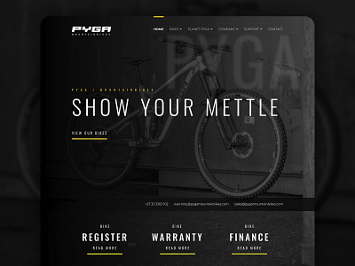 PYGA Mountain Bikes Website Redesign digital digitaldesign ui uidesign web webdesign