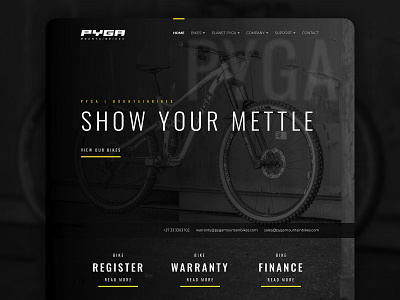 PYGA Mountain Bikes Website Redesign