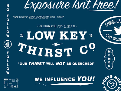 Low Key Thirst Co. texture typography vector
