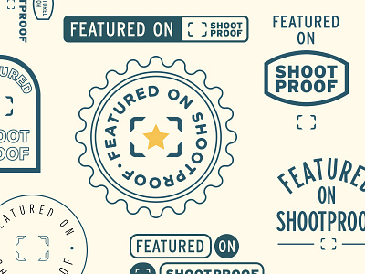 Featured on ShootProof badge badges lockup logo typography