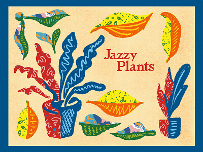 Jazzy Plants color hand drawn illustration jazzy plants