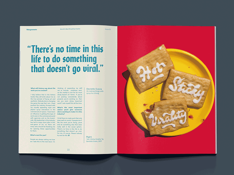 Art of Syrup - Morgenmete Layout art direction journal layout magazine morgenmete typography