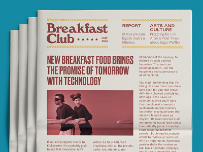 Morgenmete Breakfast Club layout logo mockup newspaper typography