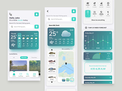 Fishing Weather App app case study design fishing fishing app mobile mobile app mobile application ui ui design user experience ux ux design visual design weather weather app