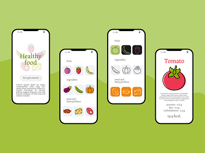 Healthy food icon design in app food graphic design icons illustration one line style vector