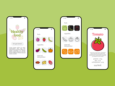 Healthy food icon design in app