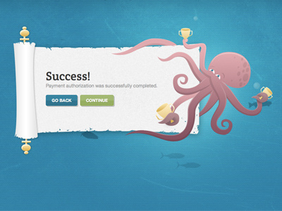Incrediblue Success happy illustration incrediblue ocean octopus scroll sea victory