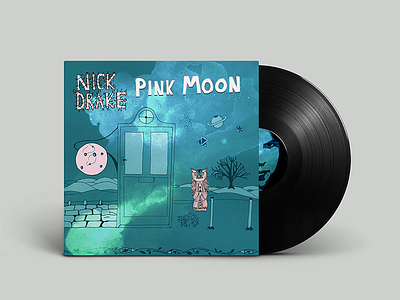 Nick Drake abstract album art cover digital illustration illustrator media traditional vinyl