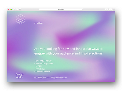 J. Million - Design Works alternative branding colour design experimental gradient web design website