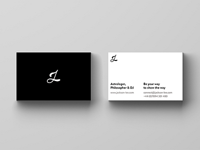 Jackson Lee – Card Design brand branding business card design identity layout logo print