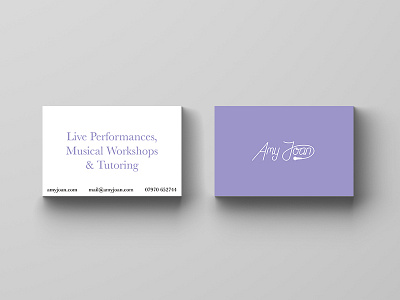 Amy Joan – Branding & Card brand branding business card contemporary design illustration logo musician purple