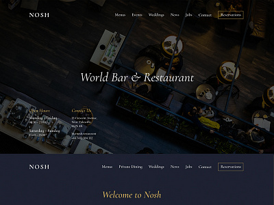 Nosh – Restaurant Concept #3 design food menu responsive restaurant ui ux web website