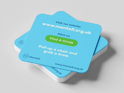 Mentell Beer Mat #2 beer mat brand identity branding campaign charity mental health organisation print