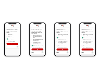 NNG UX 2022 quiz mobile UI concepts