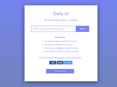 Daily UI above the fold landing page