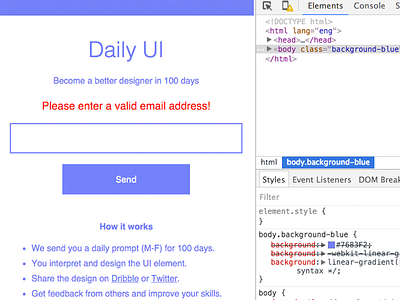 Daily UI Website redo css daily ui front end development github html javascript jquery responsive sass