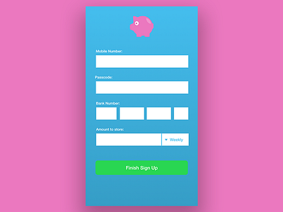 Piggybank: An app to help you save faster daily ui design sketch uiuser interfacegradientsmobile