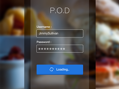 P.O.D Form screen and loading button