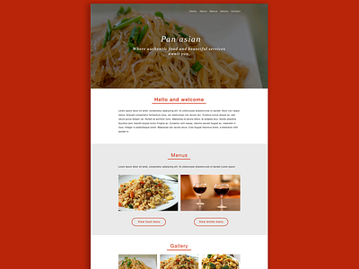 Pan asian - one page website asian food website ghost buttons one page site sketch web design wellington