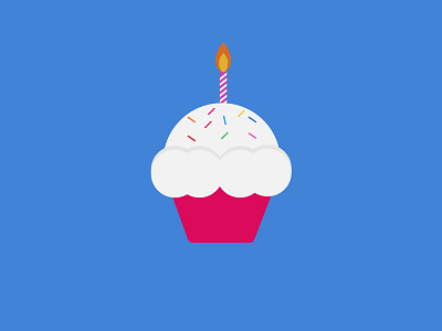 100 DAYS OF ICONS | DAY 05: SUGARY BIRTHDAY 25 years old birthday candles cup cake flat blue flat red hungry sprinkles