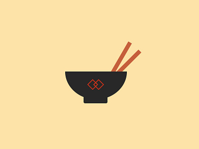 100 DAYS OF ICONS | DAY 07: EATING ASIAN 100days bowl chopsticks flat ui colors food yellow
