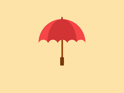 100 DAYS OF ICONS | DAY 12: WET DAYS 100 days flat red flat yellow icon design rain days ui design umbrella