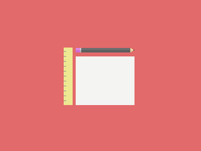 100 DAYS OF ICONS | DAY 18: SKETCHING WEEK designer icon flat red icon design ideation pencil prototyping ruler stationary ui design wireframming work grind