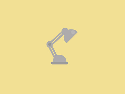 100 DAYS OF ICONS | DAY 19: WORKING WITH CLEAR LIGHT 100 days clear lights flat yellow grey icon design icons lamp reading lamp ui design