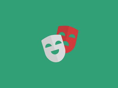 100 DAYS OF ICONS | DAY 34: DRAMAS A HIT 100 days comedian comedy drama icon flat green flat red icon design ui design