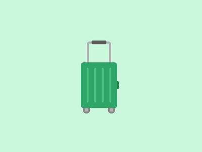 100 DAYS OF ICONS | DAY 43: SHORT TRIPS 100 days challenge flat green icon design light green mint green travel case ui design wheels