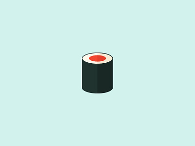 100 DAYS OF ICONS | DAY 45: SUSHI ROLLS 100 days foodie icon design japanese light blue lunch obento rice sushi ui design