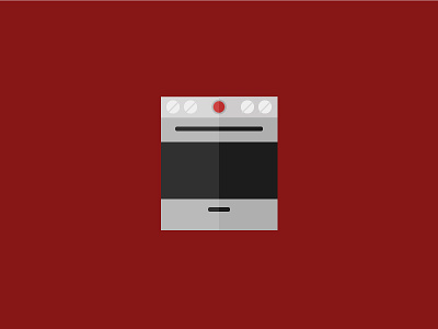 100 DAYS OF ICONS | DAY 47: HOME MEALS 100 days challenge food home home cooked meals icon design maroon oven ui design