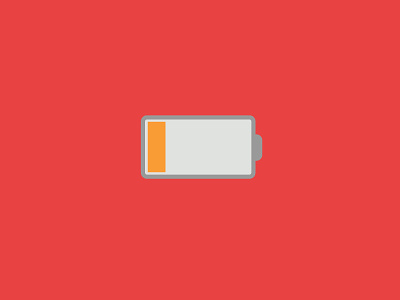100 DAYS OF ICONS | DAY 51: BAD BREAK 100 days challenge battery flat red graphic design icon design icons low power power tech ui design