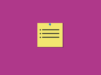 100 DAYS OF ICONS | DAY 85: NOTED DOWN 100 days challenge bullet points flat colors icon design post it note sticky uiux