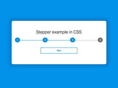 CSS UI Progress stepper components css flat blue material design onboarding ui design web design work in progress