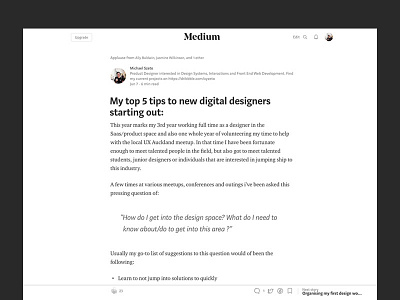 Top 5 to new digital designers medium article blogging digital design front end development interaction design medium uiux web design