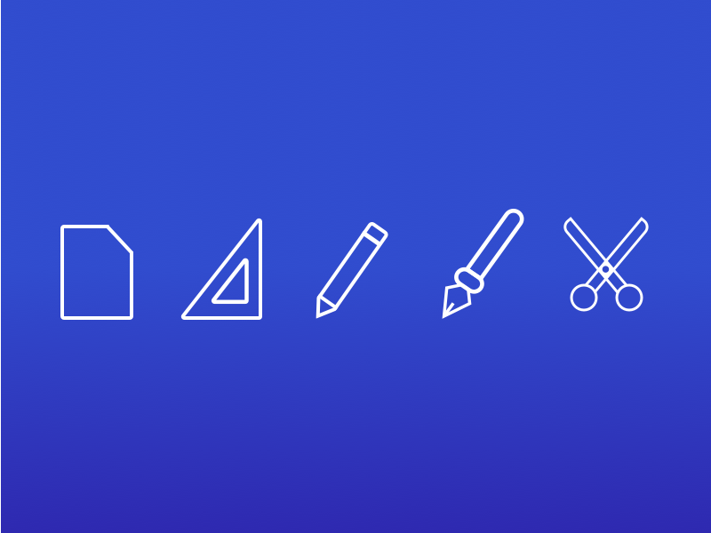 Craft Icons scissors scalpal ruler pencil paper icon set gradient icons craft icons ui design icon design