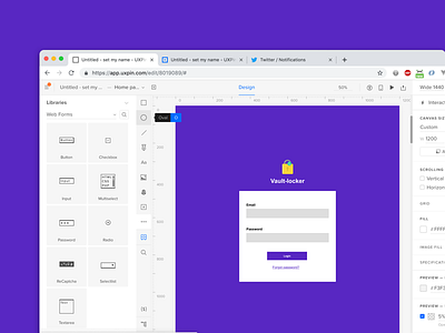 UXPin reset password prototype screen