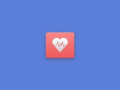 Health app icon app icon flat blue graphic design health heart icon design ui design