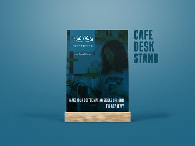 Flatwhite | Cafe Desk Stand branding design