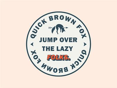 Quick brown fox badges bold illustration lettering letters patch type typography vector