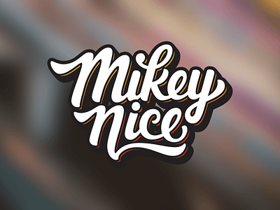 Mikey Nice Logo brand branding design illustration lettering logo logodesign strong type typography