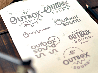 Outbox Sound logo concepts badges brand branding design illustration lettering logo logodesign type typography