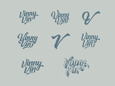 Vinny Vin logo concepts badges bold branding design lettering letters logo logodesign type typography