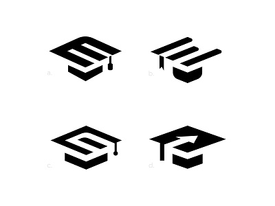 Graduation Hat Exploration branding design graduation hat initial lettering lettermark letters logo school type typography wordmark