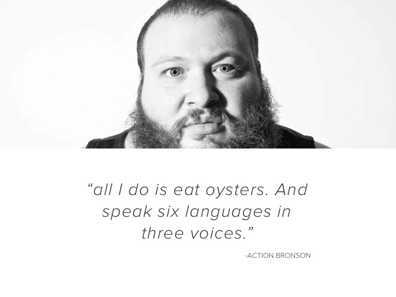 Rapper Lyric Series (5 of 5) Action Bronson by Zack Aronson on Dribbble