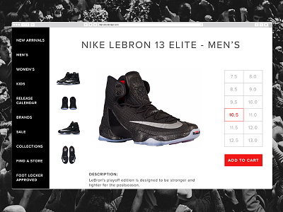 Foot Locker Product Page (redesign) design redesign shoes web