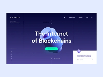 Cosmos Network — Hero blockchain clean cosmos crypto decentralized design flat grid illustration landing page layout logo network sdk token typography ux web webdesign website