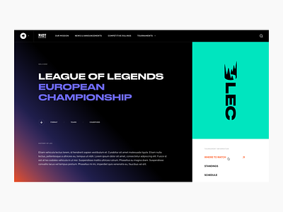 Riot × LEC — Website 210221 brand championship clean design europe game gaming lec riot typography ui ux website