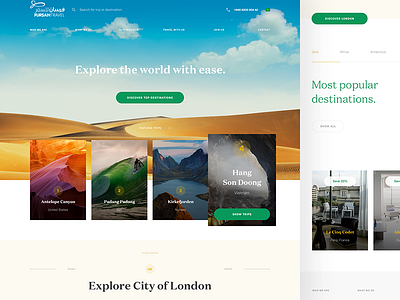 Fursan Travel agency design flat travel website world